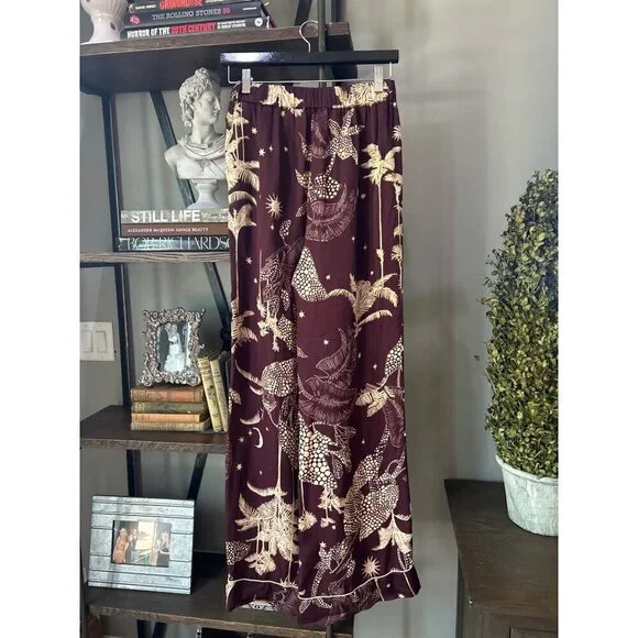 Forte Forte Printed Palazzo Pants Purple Cream Womens Size 00 XXS - Picture 8 of 12